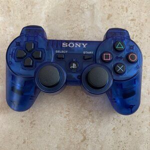 OEM PlayStation PS3 DualShock 3 Controller Clear Blue Tested and Working